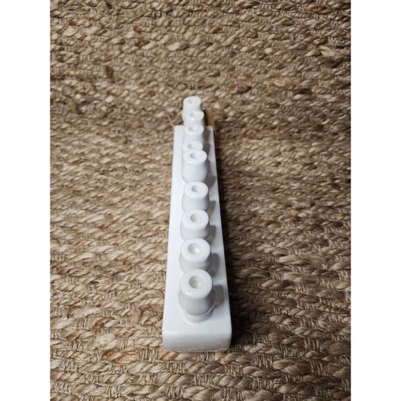 Mud Pie Happy Hanukkah White Ceramic Menorah Jewish Candle Holder Christmas - Picture 3 of 10